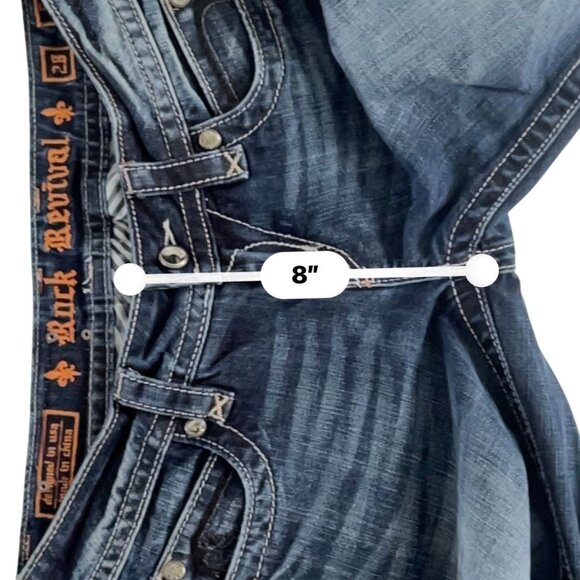 Rock Revival Jeans Womens 28 Evelyn Low Rise Boot Dark Wash Sequin Embellished - Picture 15 of 16